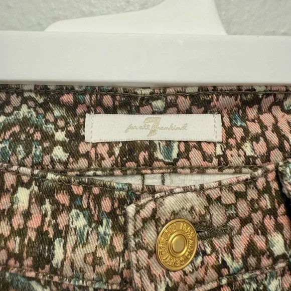 7 For All Mankind Multicolor Pink Black Snake Patterned Pants Size 26 - Picture 2 of 4